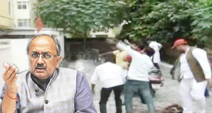 gorakhpur tragedy, health minister, siddarth nath singh, residence pelted